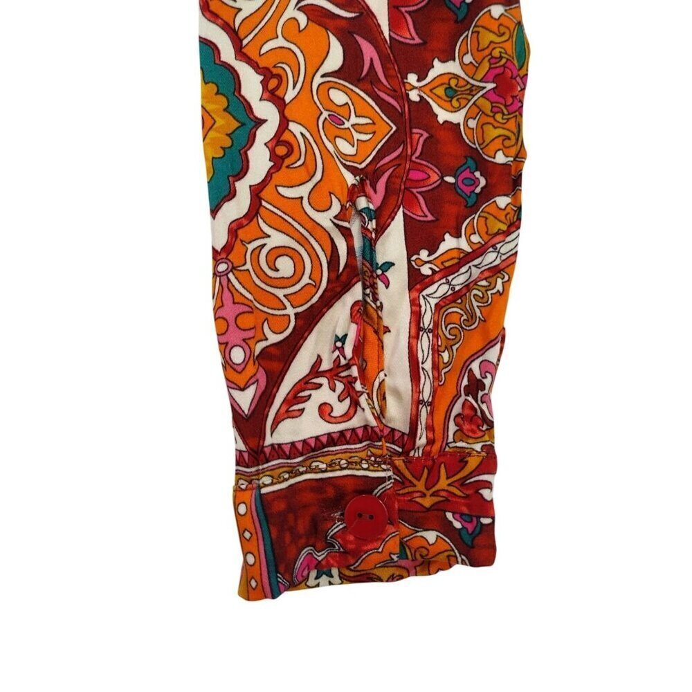 Vintage-Style Haute Hippie Multicolor Paisley Patchwork Button-Up Blouse S, NWT - Picture 7 of 10